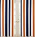 Sweet Jojo Designs Navy Blue, Orange and White Window Treatment Panels for Stripe Collection - Set of 2