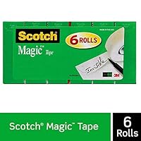 Scotch Brand Magic Tape, Numerous Applications, Cuts Cleanly, Engineered for Office and Home Use, 3/4 x 1000 Inches, Boxed, 6 Rolls (810K6)