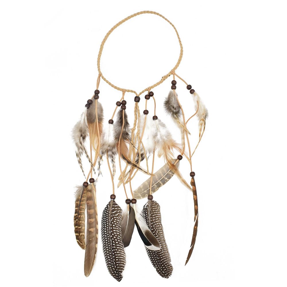 Feather Headband Hippie Feather Tassel Headband Girls Stage Performance Brown