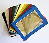 Pack of 100 sets of 5x7 MIXED COLORS Picture Mats Mattes Matting for 4x6 Photo + Backing + Bags
