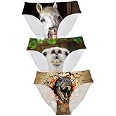 Dellukee Sexy Women Underwear Briefs Breathable Hipster Panty White Alpaca Print