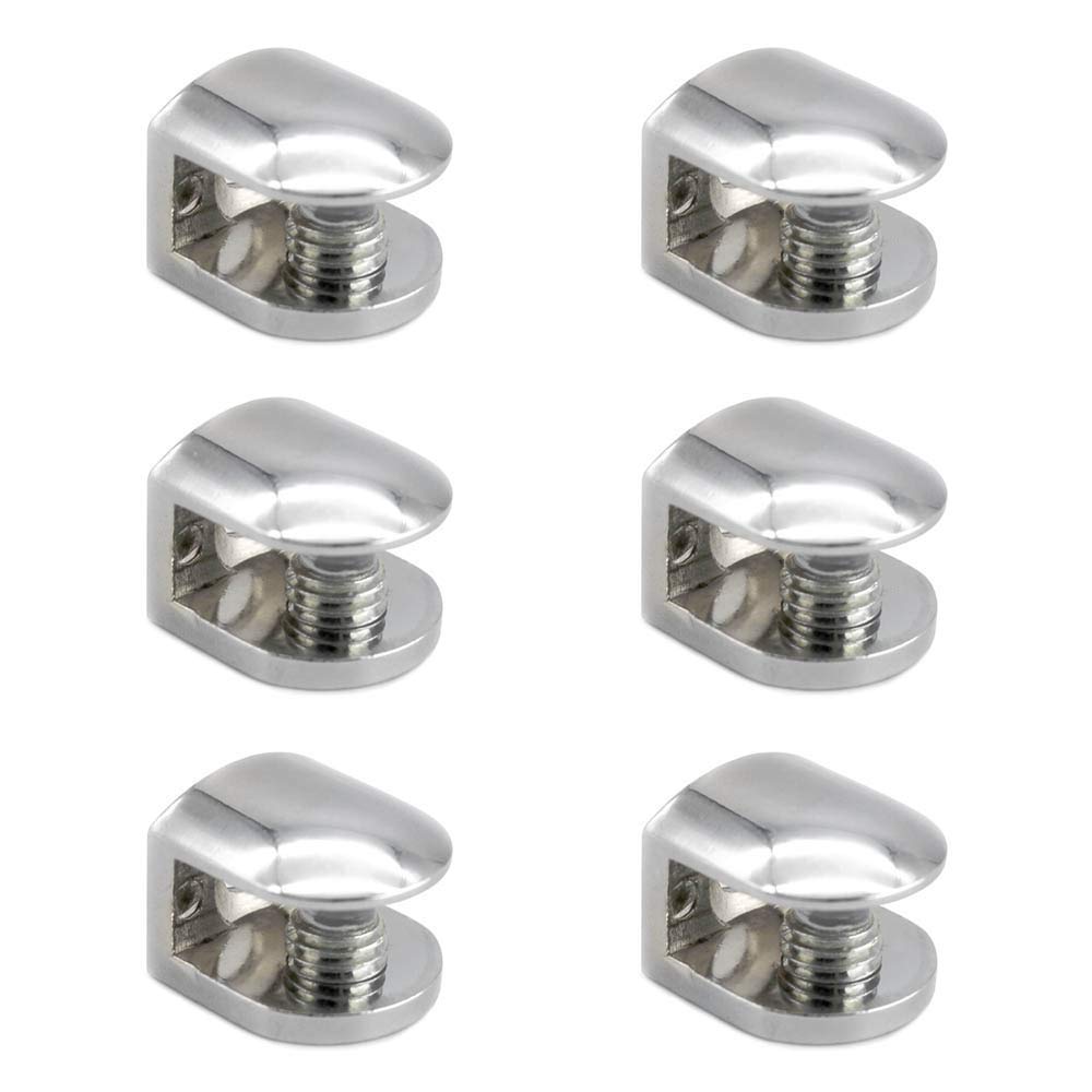KiKiHong 6 Pcs Adjustable Glass Bracket Zinc Alloy Clamp Holder for 6-10MM Thickness Glass