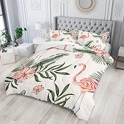 XYNHML Flamingo Comforter Set Twin Size Tropical