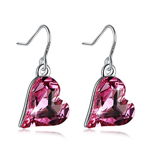 Love Heart French Hook Drop Dangle Earring PLATO H Heart Shape Earring With Swarovski Crystal Woman Gifts Crystal Earring