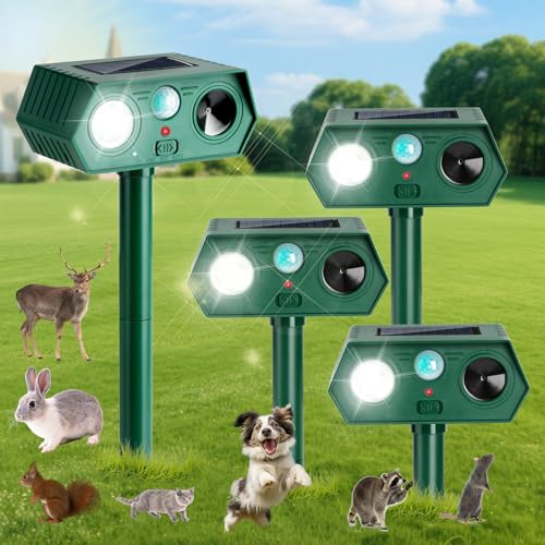 Photo 1 of 12Pack 2026 Ultrasonic Animal Repellent Outdoor Deer Repellent Devices Solar Animal Repeller Motion Activated Deterrent to Scare Cat Squirrel Rabbit Raccoon Skunk with LED Flash Lights for Yard Lawn