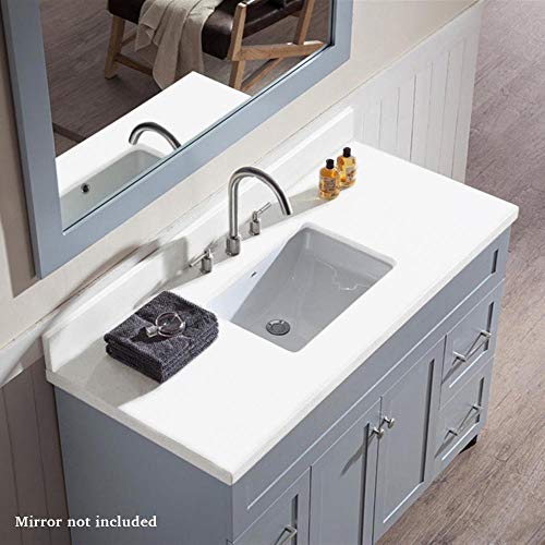 ARIEL-49-Inch-Single-Vanity-Cabinet-in-Grey-with-Pure-White-Quartz-Counter-top-2-Soft-Closing-Doors-4-full-Extension-Dovetail-Drawers-Built-in-Toe-Kick-No-Mirror-49-x-22-x-35