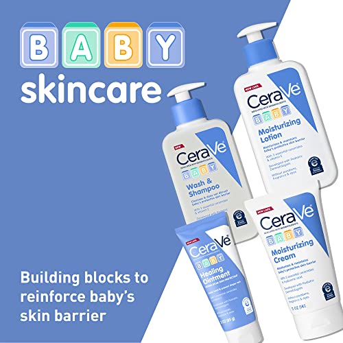 CeraVe Baby Lotion | Gentle Baby Skin Care with Ceramides, Niacinamide & Vitamin E | Fragrance, Paraben, Dye & Phthalates Free | Lightweight Baby Moisturizer | 16 Ounce