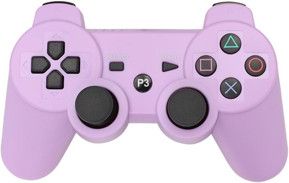 PS3 Controller Wireless Bluetooth Six Axis Dualshock Game Controller for Sony PlayStation 3 PS3 (Purple)