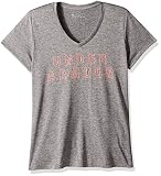 Under Armour Women's Tech Graphic Twist V-Neck, Graphite (040)/Metallic Silver, X-Large