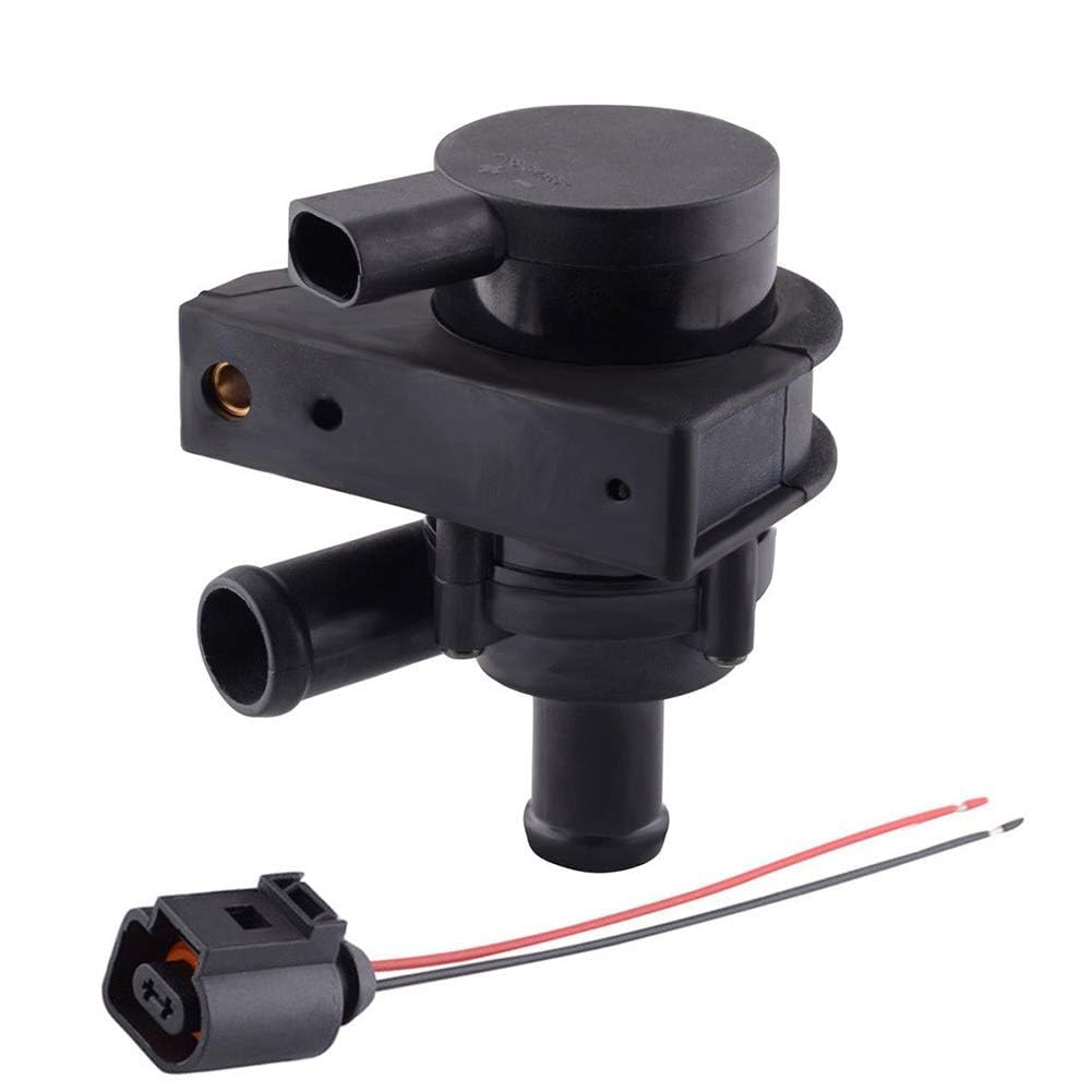 Photo 1 of Cheriezing 1K0965561J Auxiliary Cooling Water Pump with Plug compatible for A3 A4 TT, VW Bettle CC Eos Golf GTI Jetta Passat Tiguan - 2.0T engine