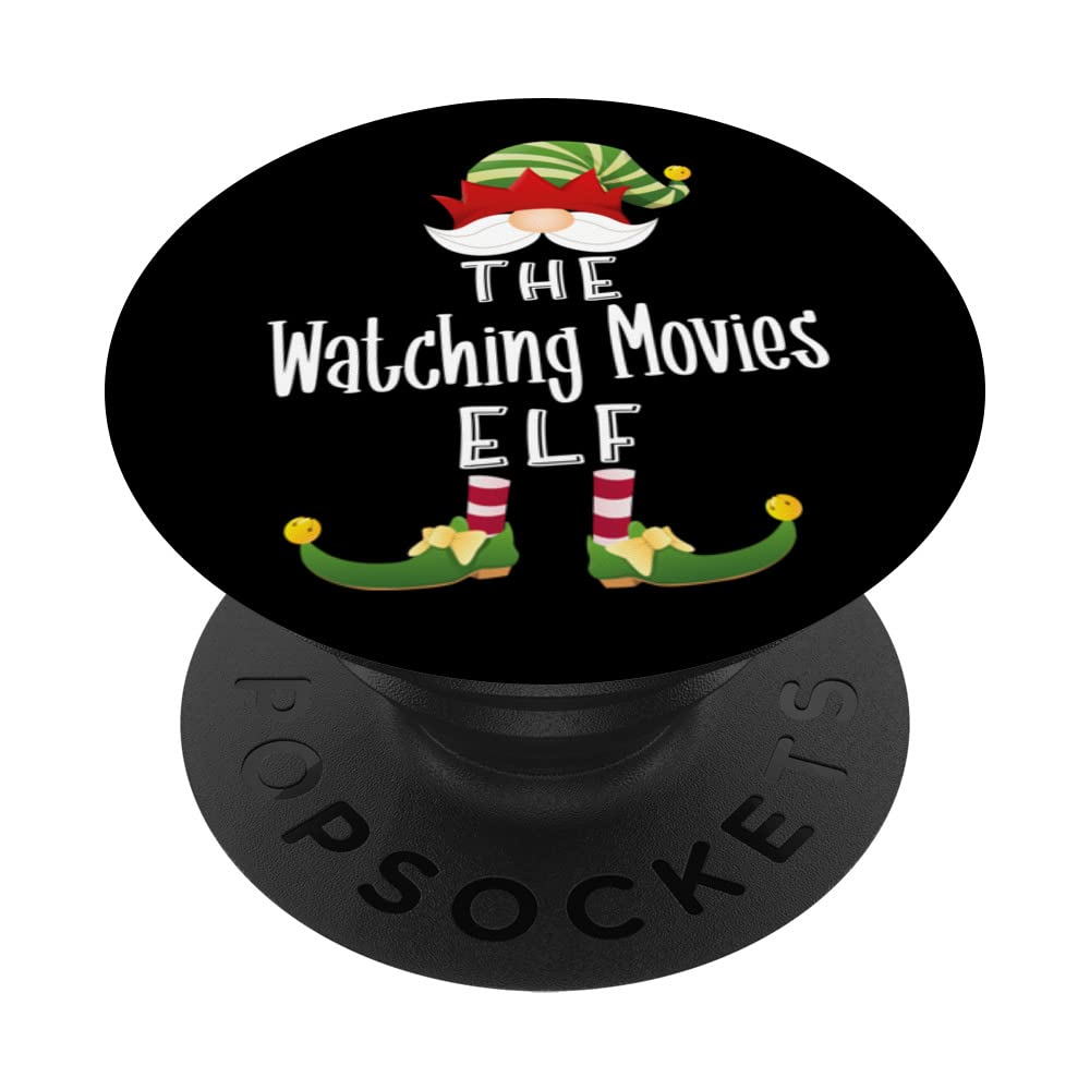 Watching Movies Elf Group Christmas Funny Pajama Party PopSockets Swappable PopGrip