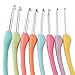 NABLUE 8pcs Colorful Crochet Hooks Set,Retro Crochet Hooks Knitting Needles Set,Ergonomic Grip Handle with Case