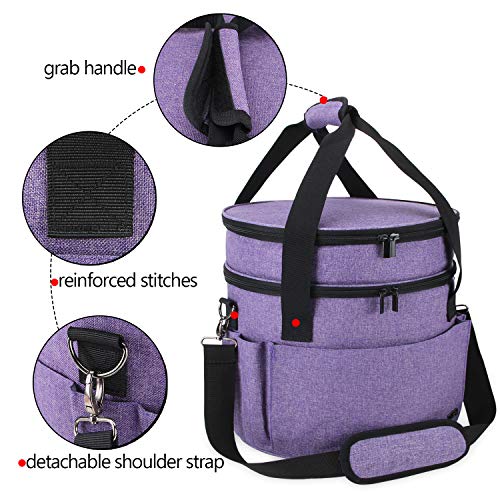 Luxja Carrying Bag Compatible with Instant Pot (8 Quart), Travel Tote Bag for 8 Quart Pressure Cooker and Extra Accessories, Purple