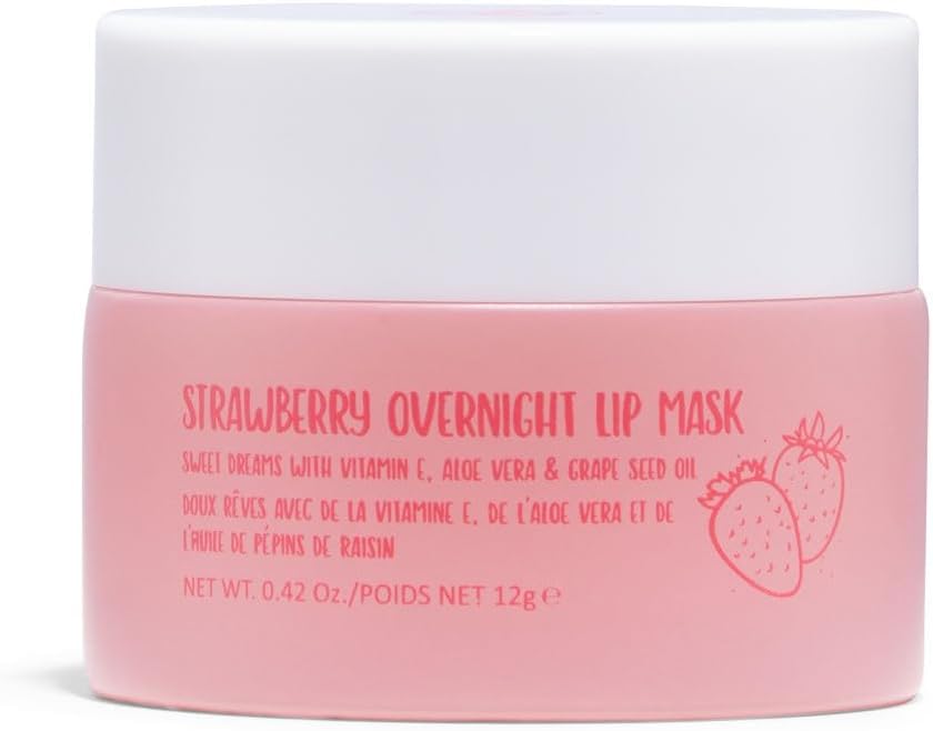 W7 Sweet Dreams Overnight Strawberry Lip Mask 12ml, Vitamin E, Aloe Vera