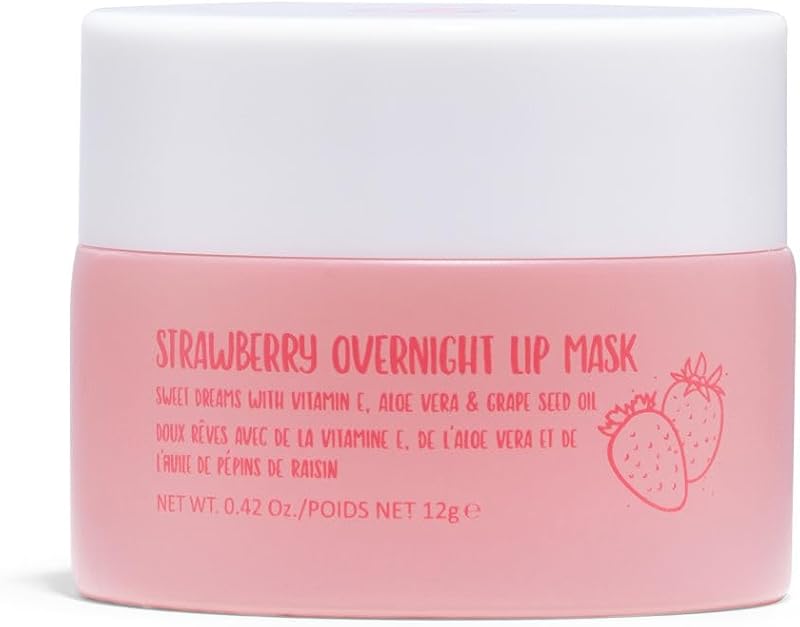 W7 Sweet Dreams Overnight Strawberry Lip Mask 12ml, Vitamin E, Aloe Vera