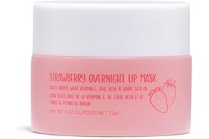 W7 Sweet Dreams Overnight Strawberry Lip Mask - Vitamin E, Aloe Vera and Grape Seed Oil - For Hydrated, Full Looking & Irresistible Lips - 0.42 Fl Oz