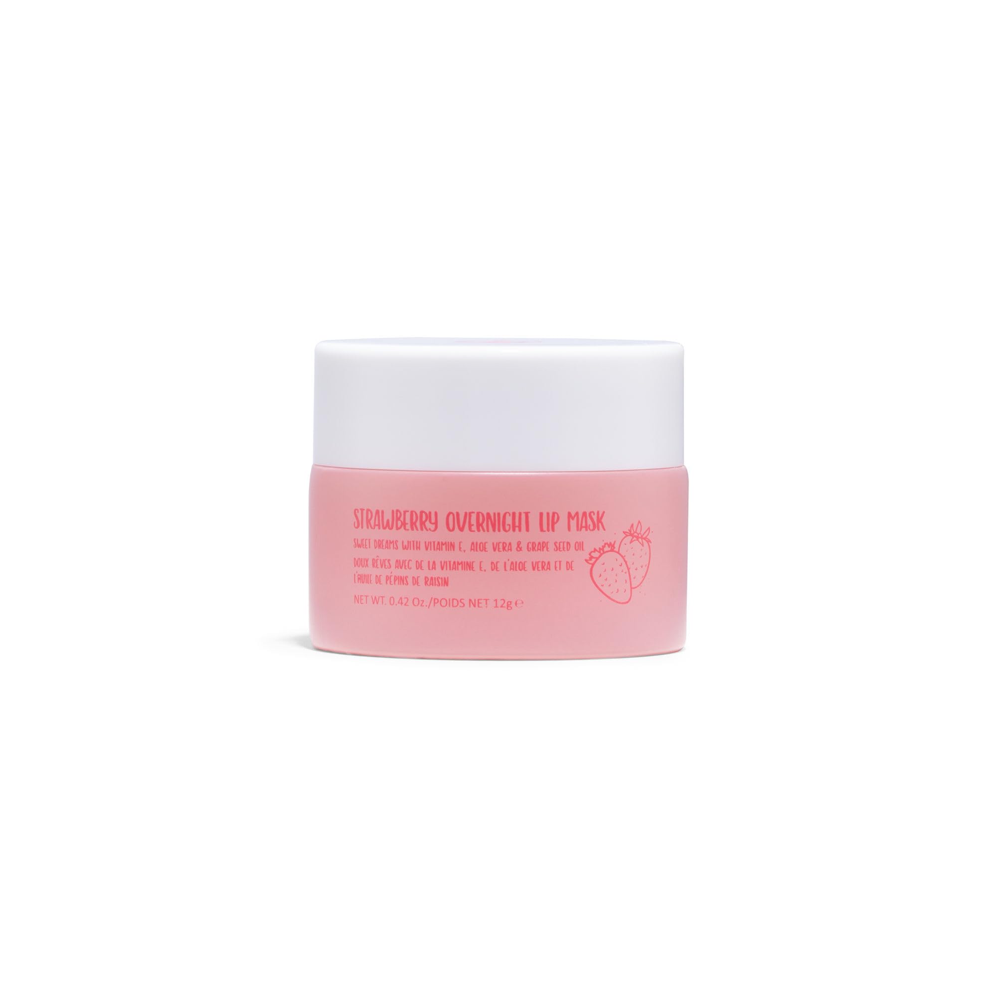 W7 Sweet Dreams Overnight Strawberry Lip Mask - Vitamin E, Aloe Vera and Grape Seed Oil - For Hydrated, Full Looking & Irresistible Lips - 12ml