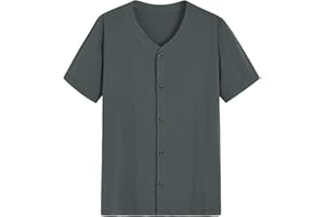 Latuza Men's Viscose Pajama Top Button Up Sleep Shirt