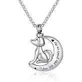 NanMuc Pet Cat Dog Urn Necklace for Ashes Cremation Jewelry Memorial Animal Stainless Steel Pendant Ashes Holder Keepsakes Jewelry