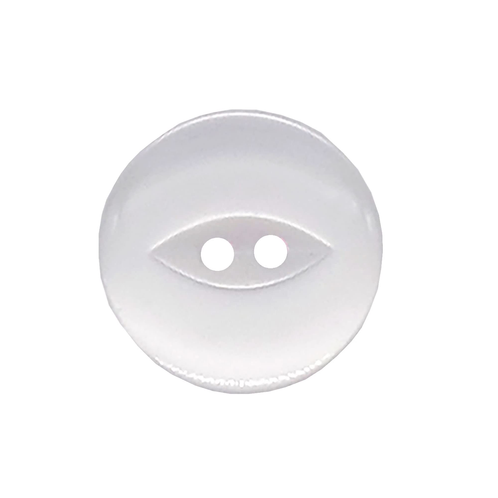 The Bead Shop 20 Pack Round Fish Eye Buttons, Baby Buttons, Sewing, Knitting & Crafts - White 16mm / 26 Lignes