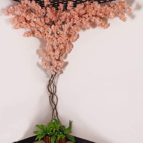 家の庭の装飾 シャンパン色人工桜の木手作りの花屋内屋外ホーム