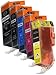 Compatible Ink Cartridge Replacement for Canon PGI225 and CLI226 (1 Large Black 1 Small Black 1 Cyan 1 Magenta 1 Yellow) 5 Pack