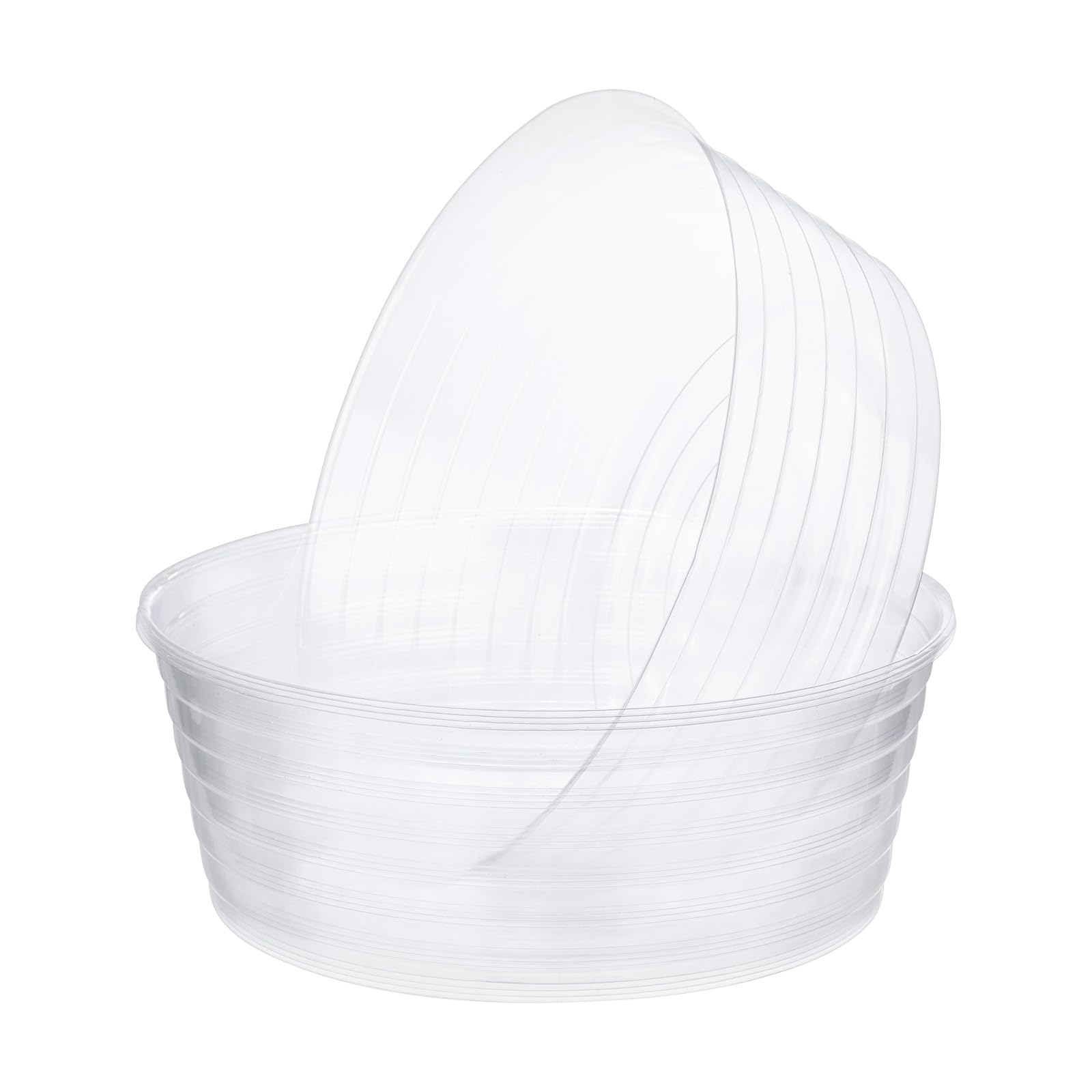 M METERXITY 5-Pack Plastic Plant Saucer, 10 Inch Clear Thin Plant Saucer Drip Tray for Indoor/Outdoor, Planter Liners Nursery Pots