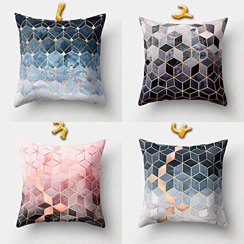 Convallaria Throw Pillows Covers for Couch Sofa 18 x 18 inch Decorative Cases for Bed Cushion Covers Set for Bedroom, Living Room, Couch,Car (Mathematical Geometry Theme Set of 4)