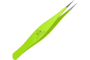 Majestic Bombay Fine Point Tweezers for Women and Men – Splinter Ticks, Facial, Brow and Ingrown Hair Removal–Sharp, Needle N