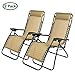 PARTYSAVING Infinity Zero Gravity Outdoor Lounge Patio Folding Reclining Chair Tan Set of 2 APL1002