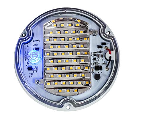 OZ-USA 5" Round Red White Blue LED Color Changing Dome Light Touch Sensor Switch Lighting Fixture Interior Exterior Marine RV Truck Boat Wheelhouse Trailer 12v 24v