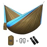 G4Free Double Camping Hammock (2 person)- Lightweight Portable Parachute Nylon 210T Camping Hammocks for Backpacking,Backyard, 660lbs(118