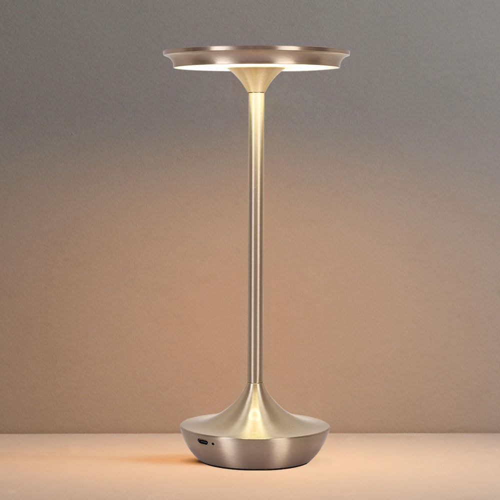 Photo 1 of ***PARTIAL SET - PRICE ADJUSTED***
LED Cordless Table Lamp Rechargeable,Portable 6000mAh Battery Outdoor Bedside Table Lamps,3 Color Stepless Dimming Touch Battery Powered Lamp, Table Light for Restaurant/Patio/Camping/Bedroom(Silver)