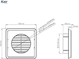 Kair White Louvred Grille 155mm Exterior Ducting Vent with 100mm Spigot view 2
