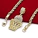 L & L Nation Mens Hip Hop Gold Tone Basket-Ball Piece Pendant 24