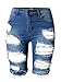 Olrain Womens High Waist Ripped Hole Washed Distressed Short Jeans