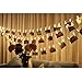 GreenClick 40 LED Photo Clips String Lights, Photo Clips Holder 7.2 Feet, Warm White, Battery Powered, 8 Modes Remote Bedroom Christmas Decoration for Hanging Photos Pictures Cards etc.