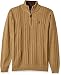 U.S. Polo Assn. Men's Solid Cable 1/4 Zip Sweater, Alpaca Heather, Medium