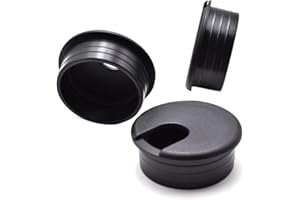 AIFEIER ET 1-3/4 inch(45mm) Black Desk Hole Cover Grommet ABS Plastic Wire Organizers for Computer Desk Cabinet (3 Pack)