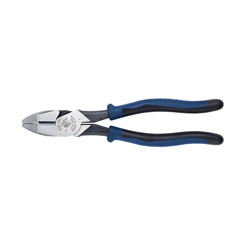Side Cutter Linemans Pliers, High Leverage, 9-Inch, Streamlined Design, Color Coded Klein Tools J213-9NE