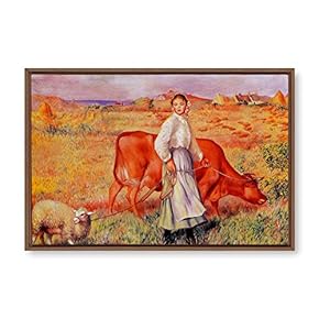 Framed Canvas Wall Art for Living Room, Bedroom La Grenouillere by Pierre-Auguste Renoir Canvas Prints for Modern Home Decoration Ready to Hang - 16"x24" inches