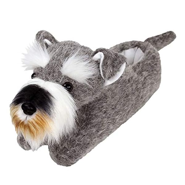 Animalslippers Com シュナウザー スリッパ ぬいぐるみ 犬 動物スリッパ グレー
