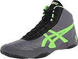 ASICS Men's JB Elite V2.0 Wrestling Shoe, Granite/Green Gecko/Black, 10.5 M US