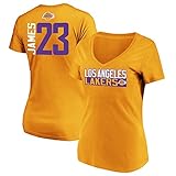Majestic LeBron James Los Angeles Lakers #23 Women's Vertical Player T-Shirt Gold