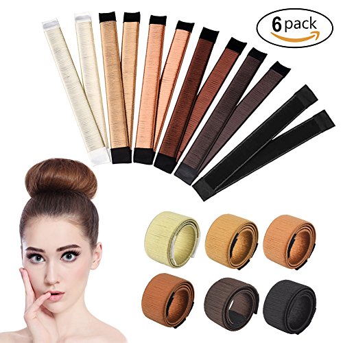 Qi Mei 6pcs Bun Maker Hair Bun Making French Twist Donut Bun