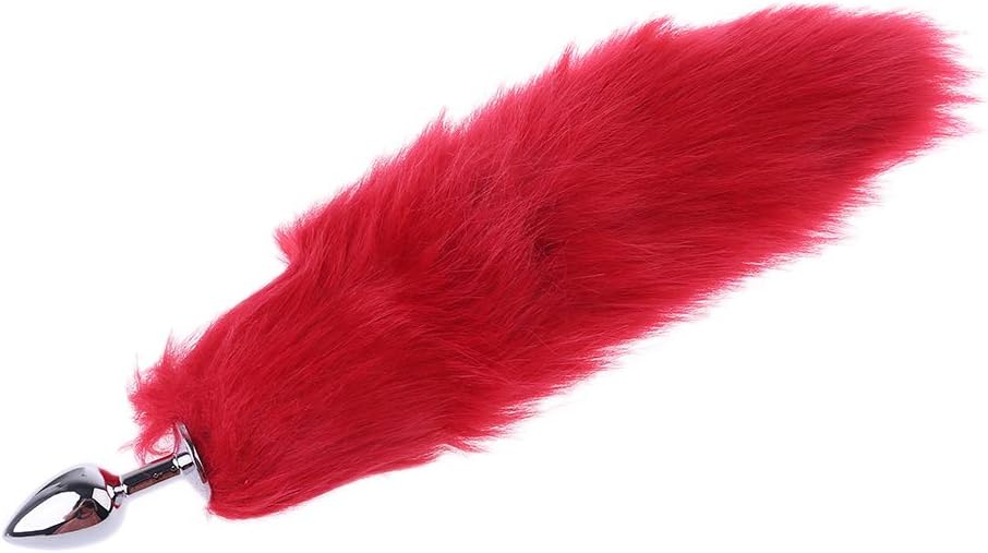 Guangtian Red Fox Tail Butt Metal Amal Plùg Stopper 38cm Long Adult Women Men ŝe-x Toy NEW