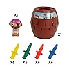 TOMY-Games-T7028-TOMY-Pop-Up-Pirate-Classic-Childrens-Action-Board-Game-Toy-Wood-Choc-Brown TOMY Pop Up Pirate Classic Children's Action Board Game, Family and Preschool Kids Game, Action Game for Children 4, 5…