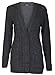 Aislinn Womens Cable Knitted Grandad Button Cardigan One Size (UK Fits 8-14) Charcoal