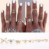 Banggood 7Pcs Vintage Steampunk Cross Moon Anillos Midi Finger Knuckle Rings Set