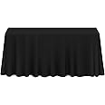 Lann's Linens - 90" x 156" Premium Tablecloth for Wedding/Banquet/Restaurant - Rectangular Polyester Fabric Table Cloth - Black